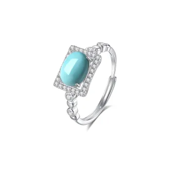 QIAOWUQIAONV Turquoise Rings Women's