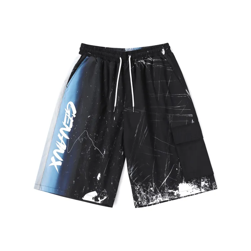 GENANX Casual Shorts Unisex Black-0