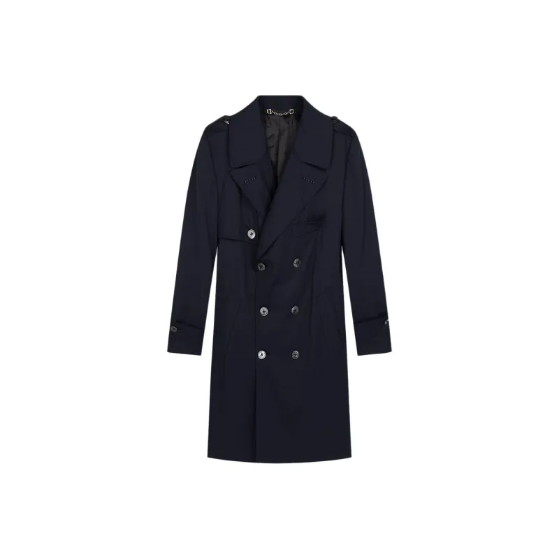 GUCCI Trench Coats Men Blue-0
