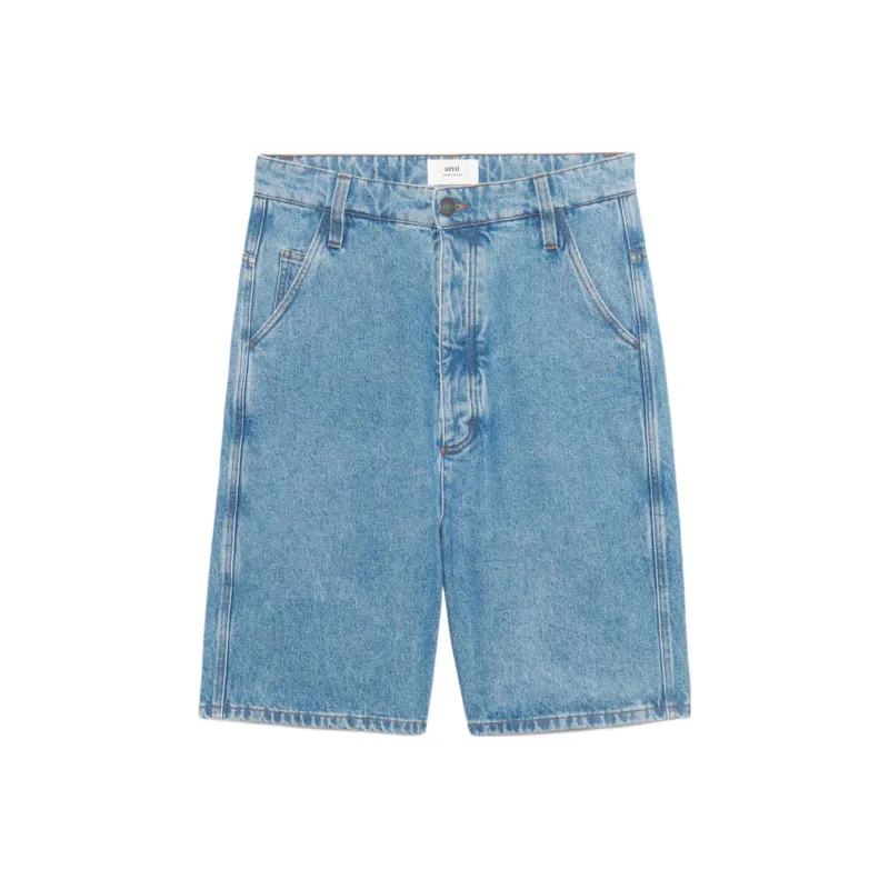 AMIPARIS AMI Summer Limited Series Denim Shorts Men Blue-0