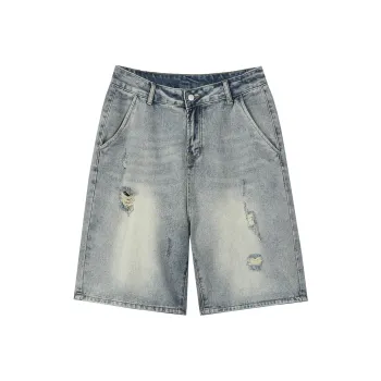 R.super Denim Shorts Unisex Light Blue