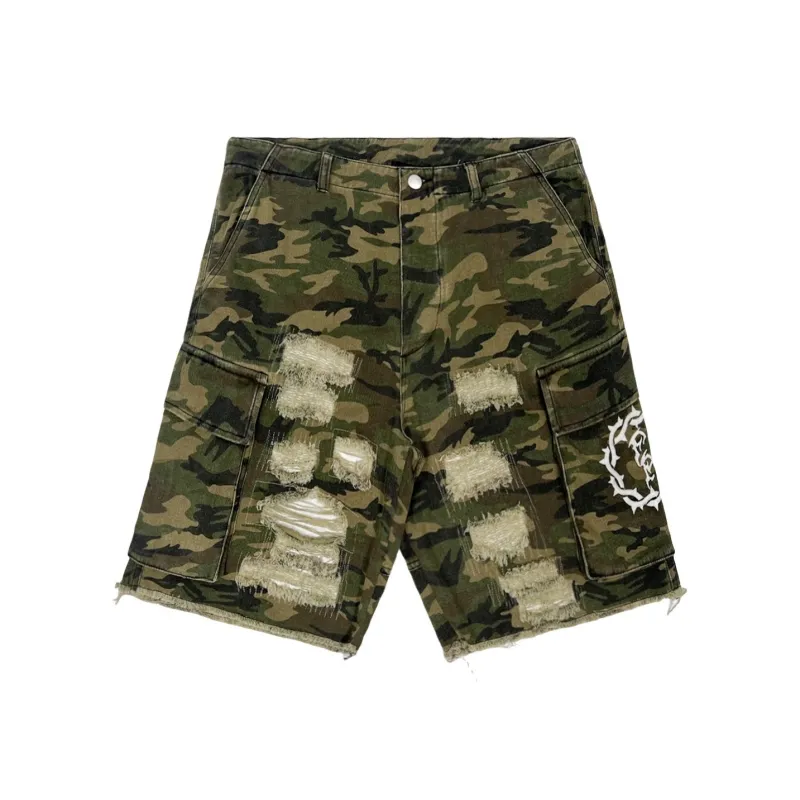 False Perception Cargo Shorts Unisex Green-0