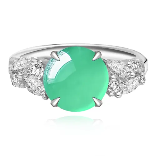 FUNNXI Natural Chalcedony Rings Women's