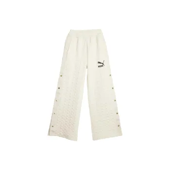 PUMA Luxe SportT7 BUTTON UP WIDE LEG PANTS Casual Pants Unisex Snow White