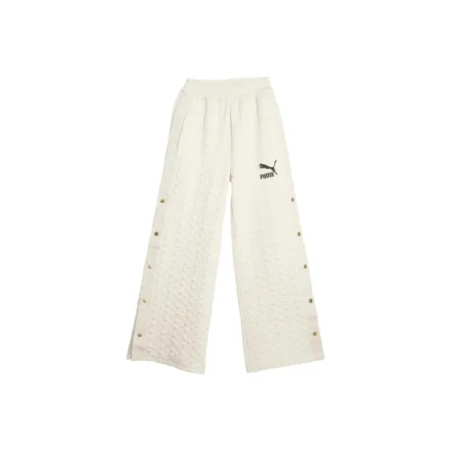 PUMA Luxe SportT7 BUTTON UP WIDE LEG PANTS Casual Pants Unisex Snow White