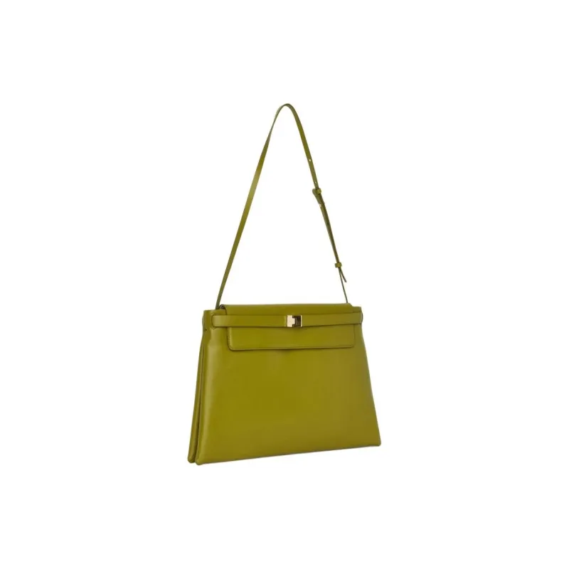 ARKET Cow Leather Shoulder Bag Large Size Women's Green-1