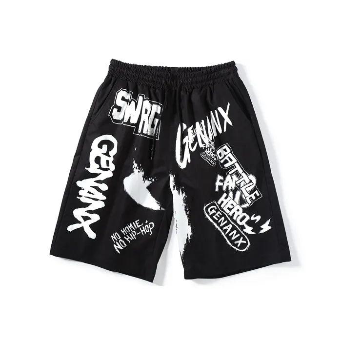 GENANX Loose Fit Shorts Unisex Black-0