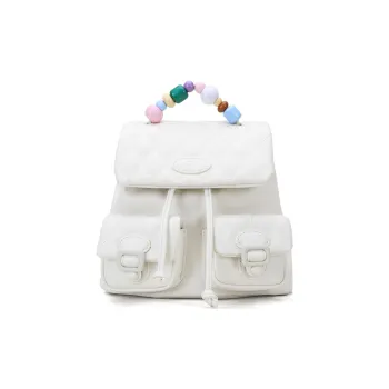 VANWALK PU Backpack Women's Blue/Yellow/White