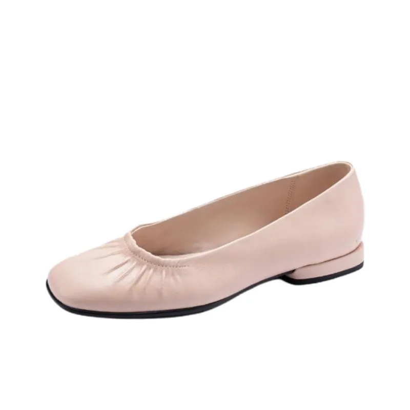 Ecco Annie Square Toe Casual Single Shoes Women's Nude Pink-1