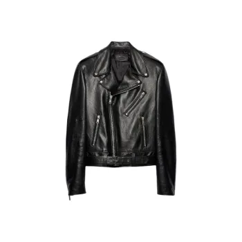 PRADA Leather Jacket Men's Black