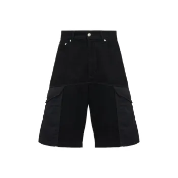 Alexander McQueen Hybrid Denim Straight Leg Shorts