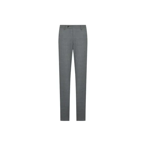 SAINT ANGELO Suit Trouser Men's Gray Base With White Blue Double Line Clear Plaid