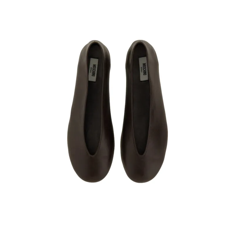 MOSCHINO Almond Toe Ballerina Shoes Women's-4