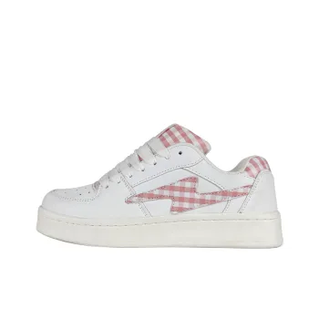 BKAE Slip Resistant, Abrasion Resistant, Lightweight Low Top Skateboard Shoes Unisex Square White Pink