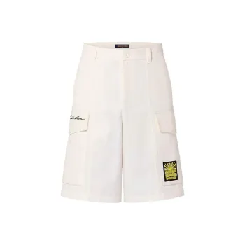 LOUIS VUITTON Embroidered Cotton Cargo Shorts