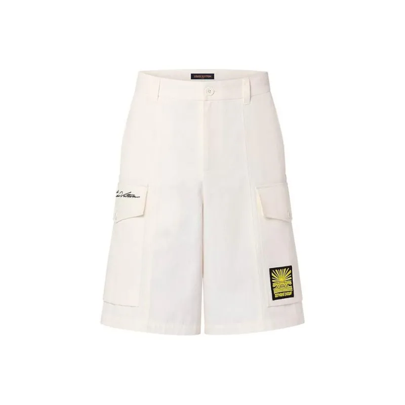 LOUIS VUITTON Embroidered Cotton Cargo Shorts-0