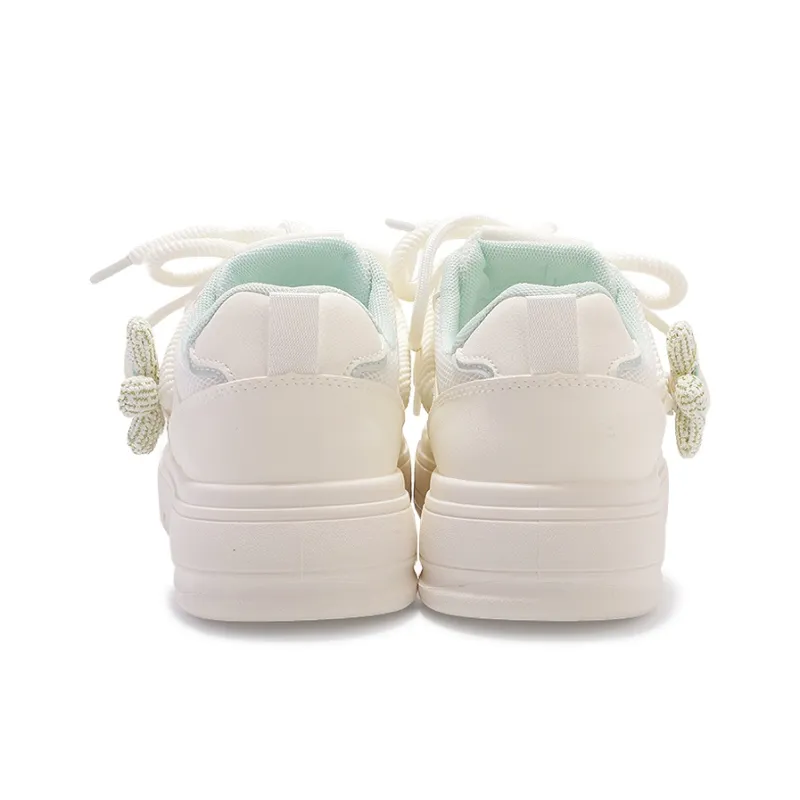 SNXR Slip Resistant Shock Absorbers Low Top Skateboard Shoes Women's White Green-5