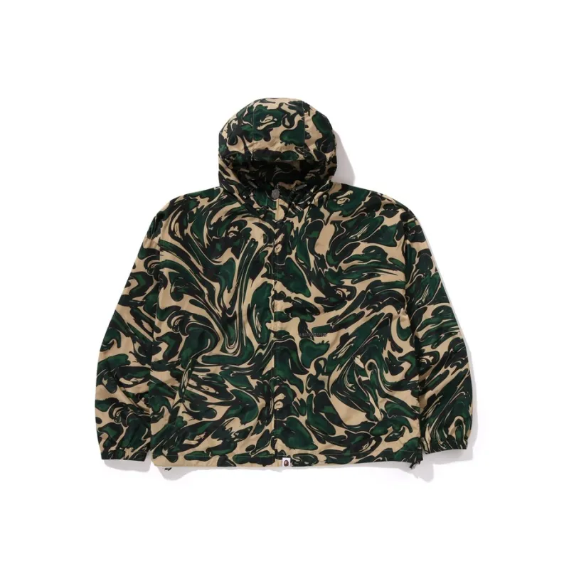 Bape Marbling Camo Bathing Ape Logo Nylon Hooded Jacket-0
