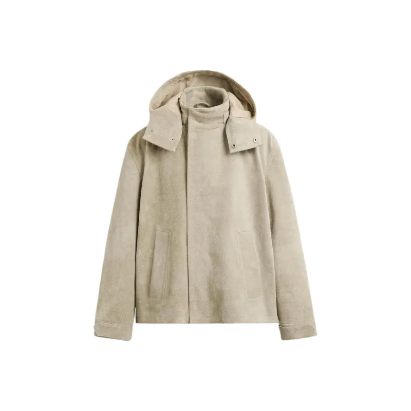 ZARA Leather Jackets Men Sand-0