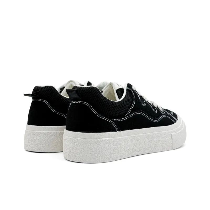 Mengsai Cushioning, Wear Resistant Low Top Canvas Shoes Men's Black-4
