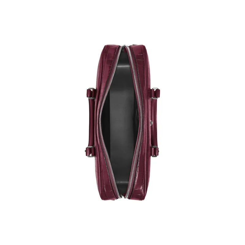 MONTBLANC Leather Briefcase Women's Ink Black Currant Color-4