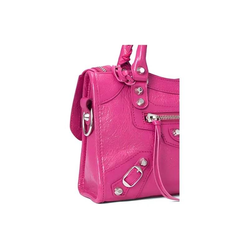 Balenciaga Sheepskin Biker Bag, Crossbody Bag, Shoulder Bag, Handbag Mini Women's Zi Red-4