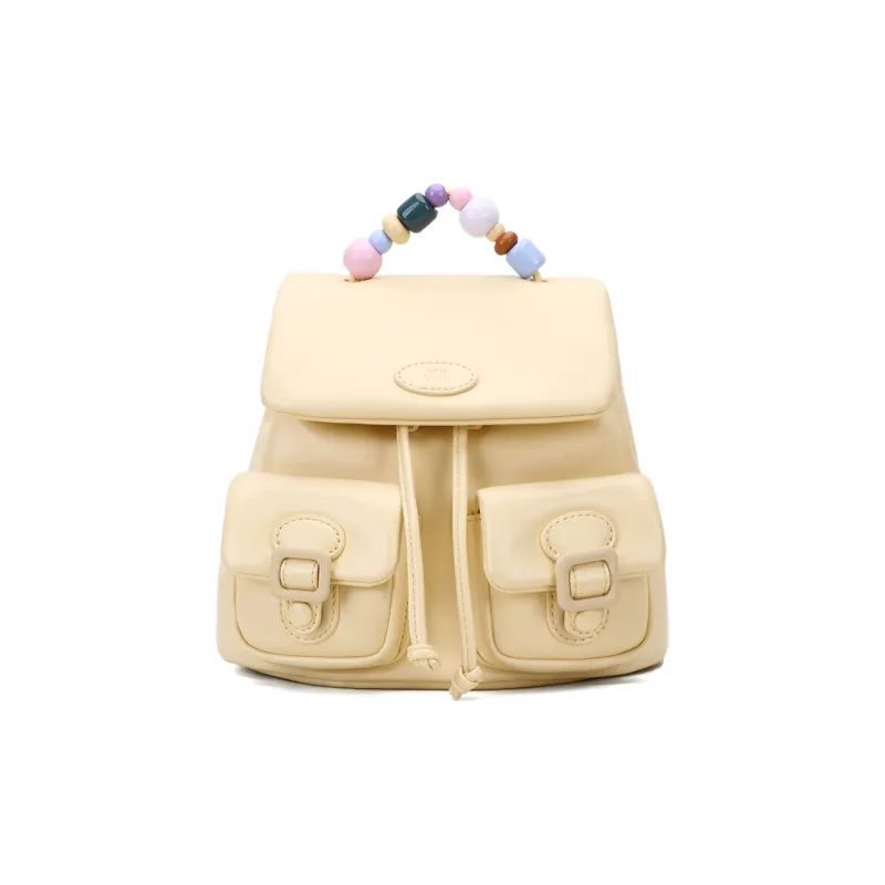 VANWALK PU Backpack Women's Blue/Yellow/White-3