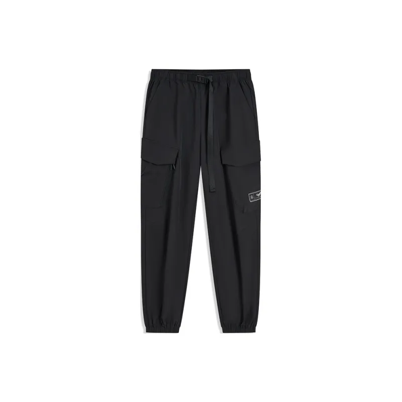 XTEP Casual Versatile Cuffed Pants Men's Jet Black-0