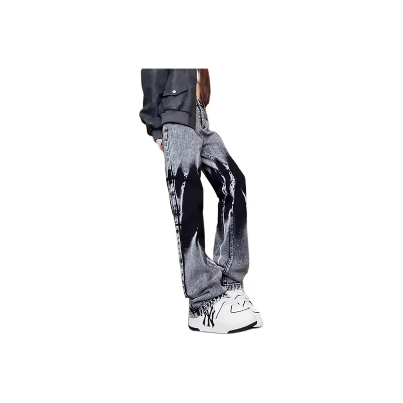 HOKLV Jeans Unisex Black Gray-0