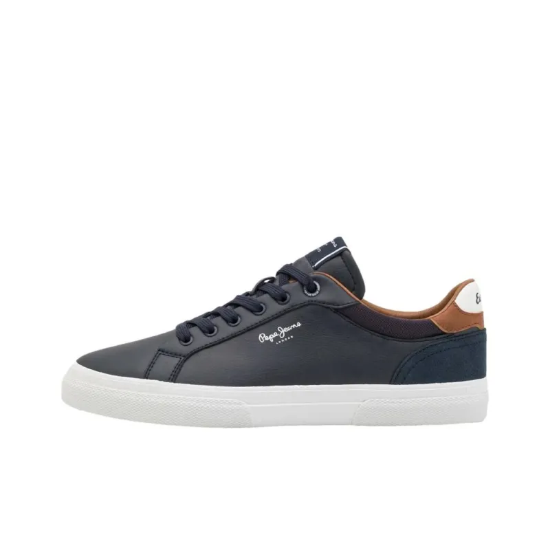 Pepe Jeans KENTON COURT Low Top Skateboard Shoes Men's Marine Blue-0
