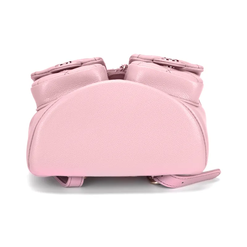 CHANEL Duma Grain Cow Leather Backpack Medium Size Women's Pink-3
