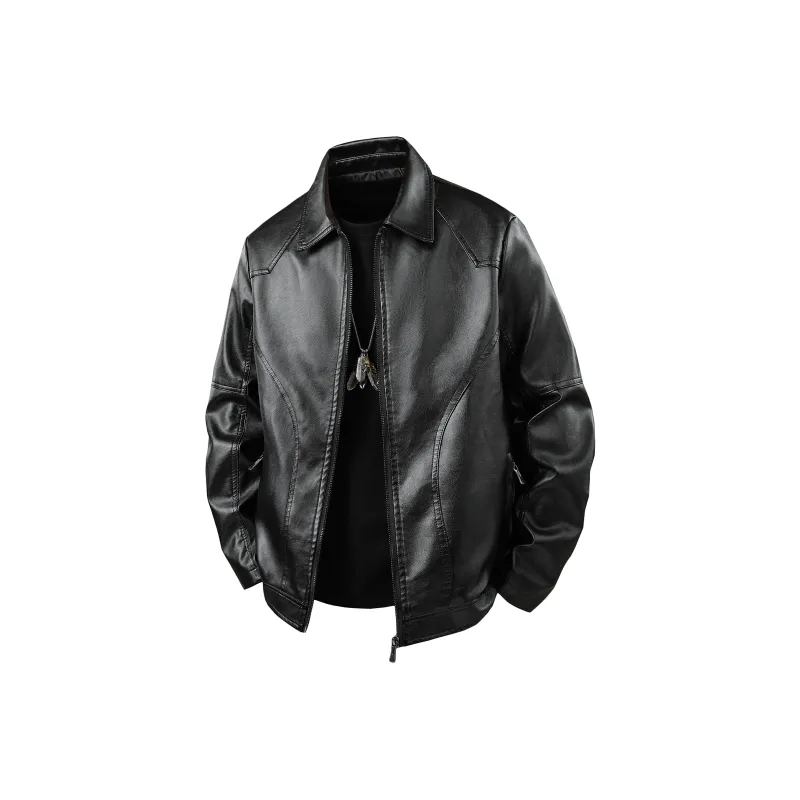 A.X.S.K Leather Jacket Unisex Black-0