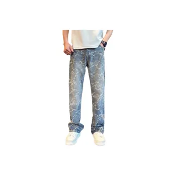 PAINT STAIN Jeans Unisex Elegant Blue