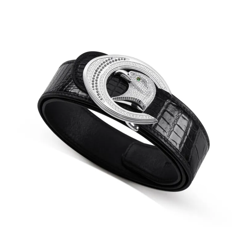 POLOMEISDO Crocodile Leather Belts Men's 3.8CM-9