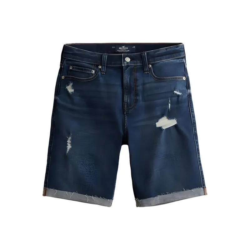 Hollister Denim Shorts Men Dark Blue-0