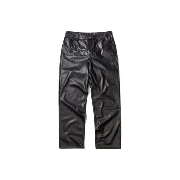 Champion Angelo Baque Collaboration Leather Pants Unisex Black