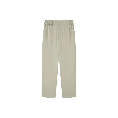 A.B.X Summer Semi-Elastic Waistband Slanted Slip Pocket Basic Straight Fit Casual Pants Men's