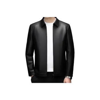 PIERRE CARDIN Leather Jacket Men's Black