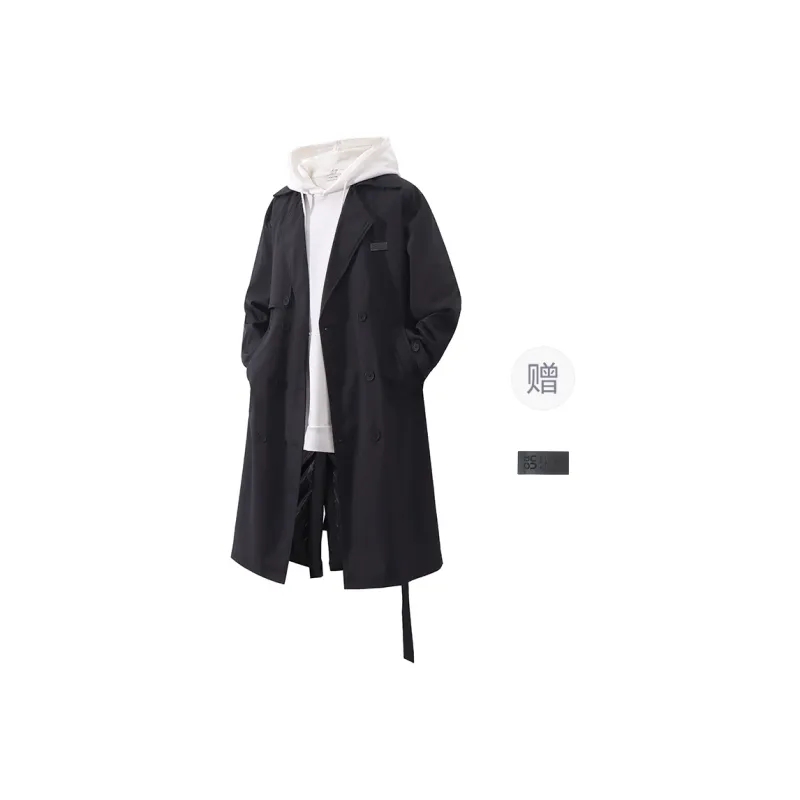 YOSICIL Trench Coat Unisex Black-12
