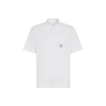 FENDI Logo Embroidered Short Sleeved Polo Shirt