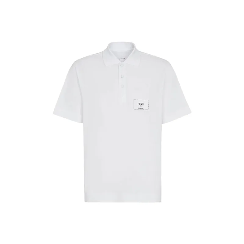 FENDI Logo Embroidered Short Sleeved Polo Shirt-0