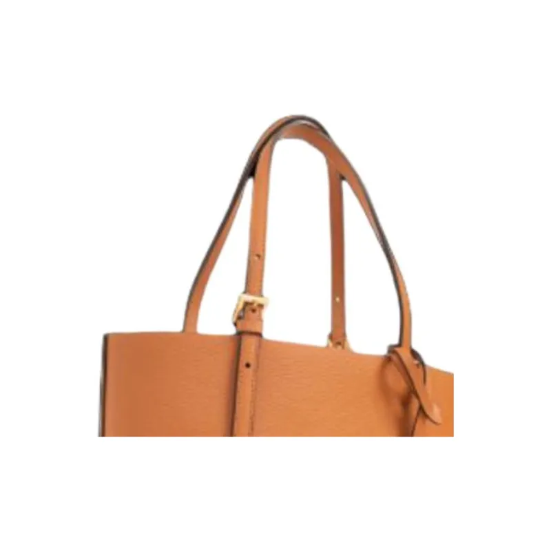MCM Embossed Leather Tote Bag, Shopping Bag, Handbag Mini Women's Cognac-3