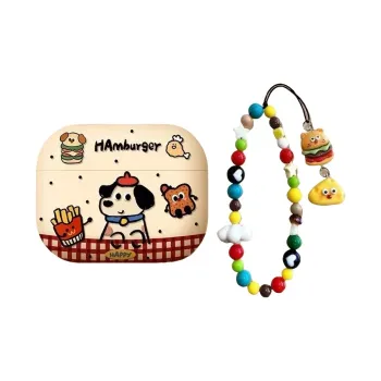 Beams Compatibility Airpods4/3/Pro/Pro2 Silicone Cute Cartoon French Fries With Fried Chicken Puppy Headphone Cases