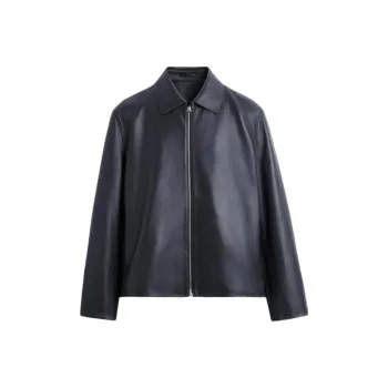 ZARA Leather Jackets Men Blue