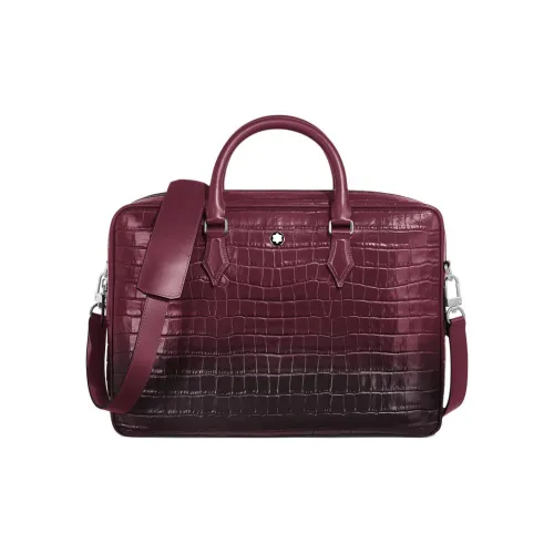 MONTBLANC Leather Briefcase Women's Ink Black Currant Color