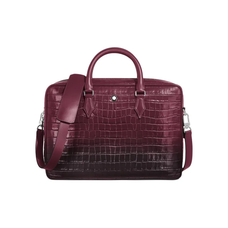 MONTBLANC Leather Briefcase Women's Ink Black Currant Color-0