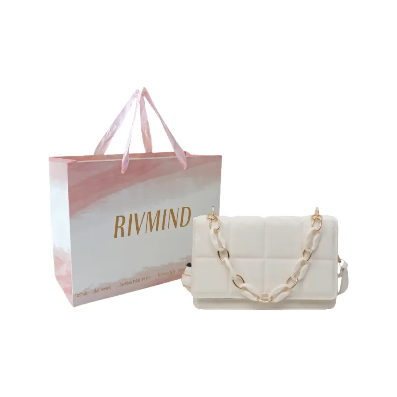 RIVMIND PU Crossbody One Shoulder Handbags Women's Ecru/Silver/Black/Pink/Blue-0