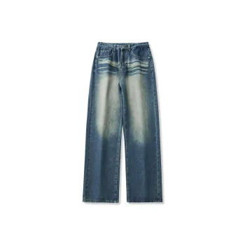 Small Columns Under The Sea Jeans Unisex Vintage Blue