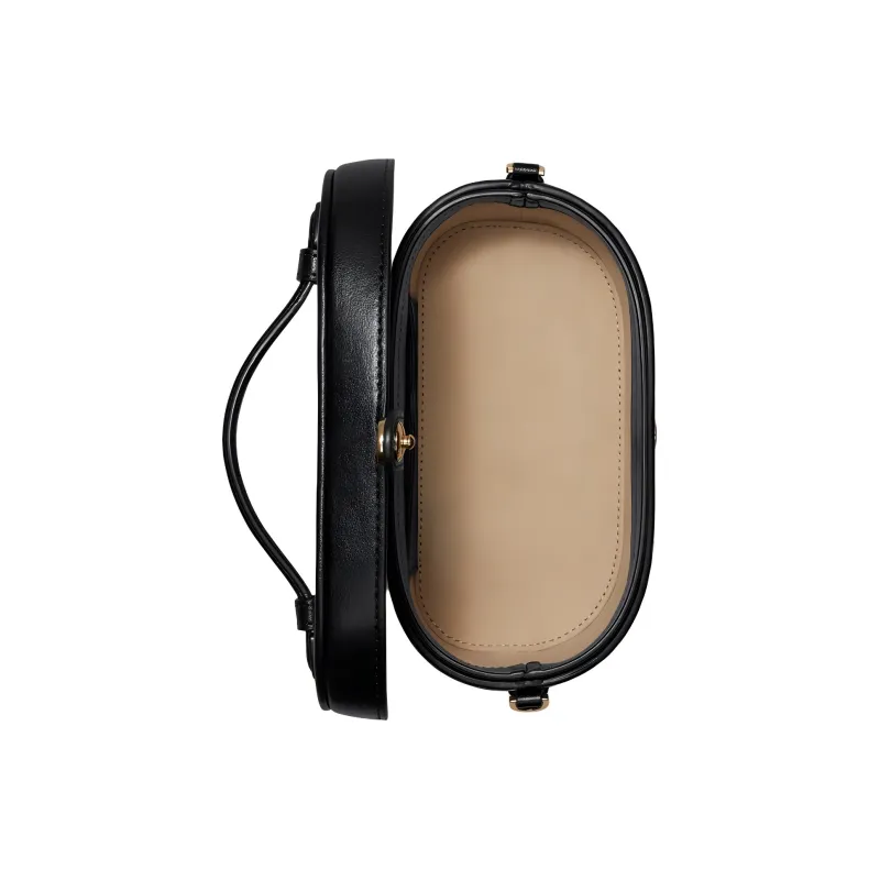 TORY BURCH T Monogram Cow Split Leather One Shoulder Crossbody Portable Makeup Bag Women's Black-2