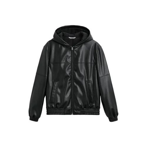 ZARA New Year Leather Jackets Men Black